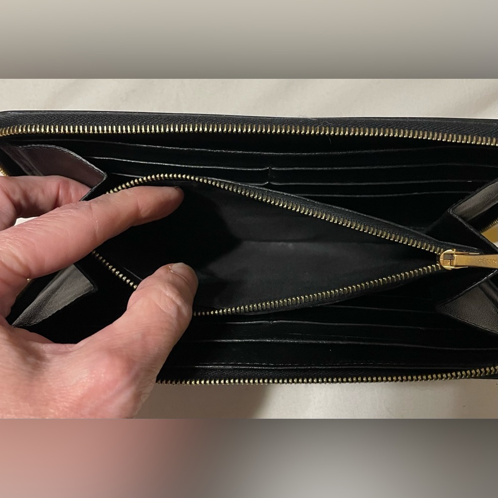 Céline Authentic Vintage Blue Zipper Long Wallet - Picture 12 of 16